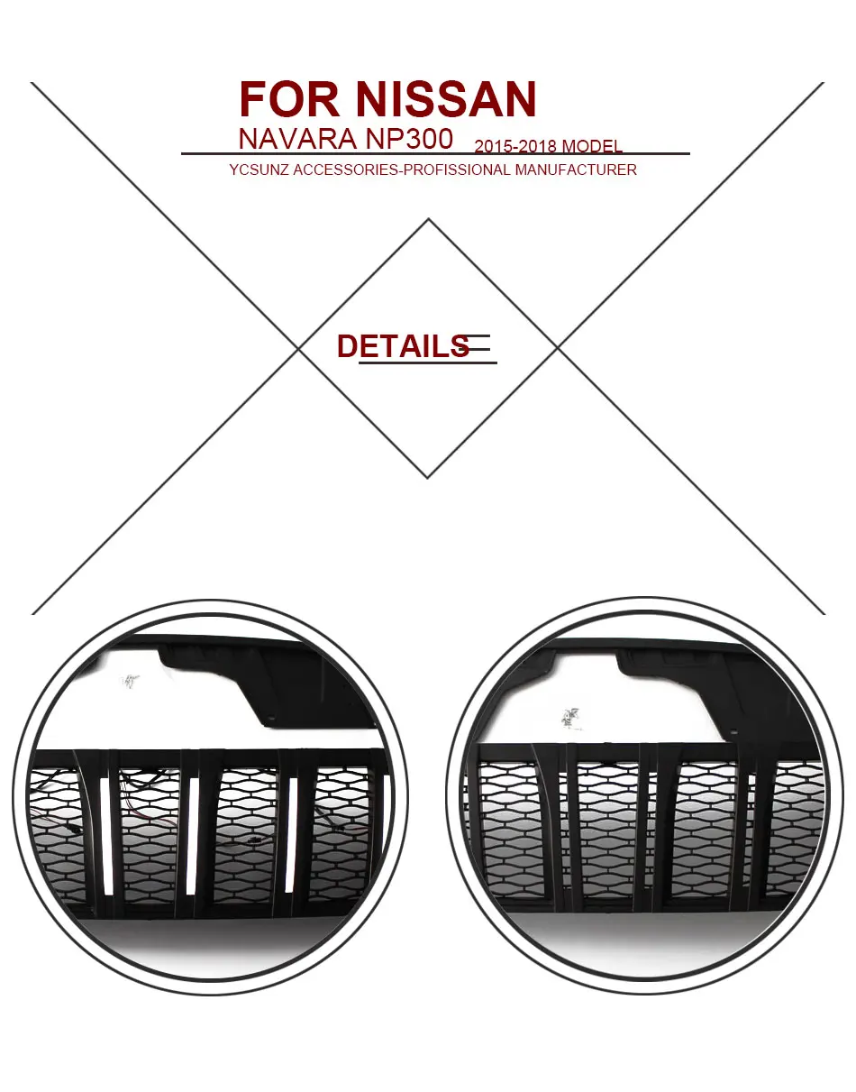 Передняя решетка для Nissan Navara решетки вентиляционная решетка для Nissan Navara NP300- Raptor решетка крышка для Navara Ycsunz