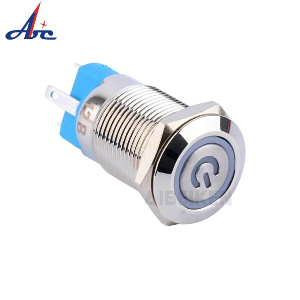 12 мм 1NO наименьшая кнопка включения и выключения Angel Eye Ring Power Logo Светодиодная