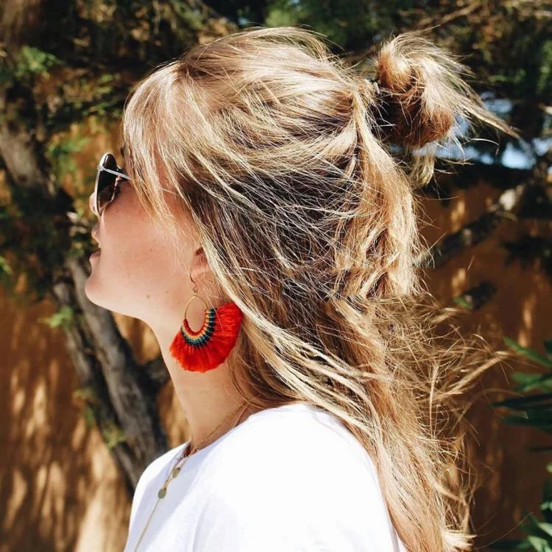 

Fashion Charms Hoops Tassel Earrings Drop Fringe Earrings Brincos Orecchini Oorbellen Dangle Earrings for Women Party Jewelry