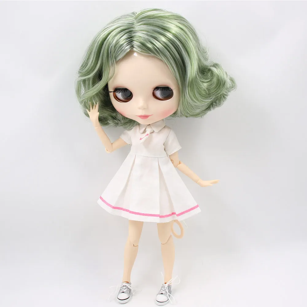 ICY Nude Blyth изготовленная на заказ кукла № BL4299/136 зеленая смесь белых волос 1/6 bjd, pullip, licca, jerryberry - Цвет: D doll clothes shoes