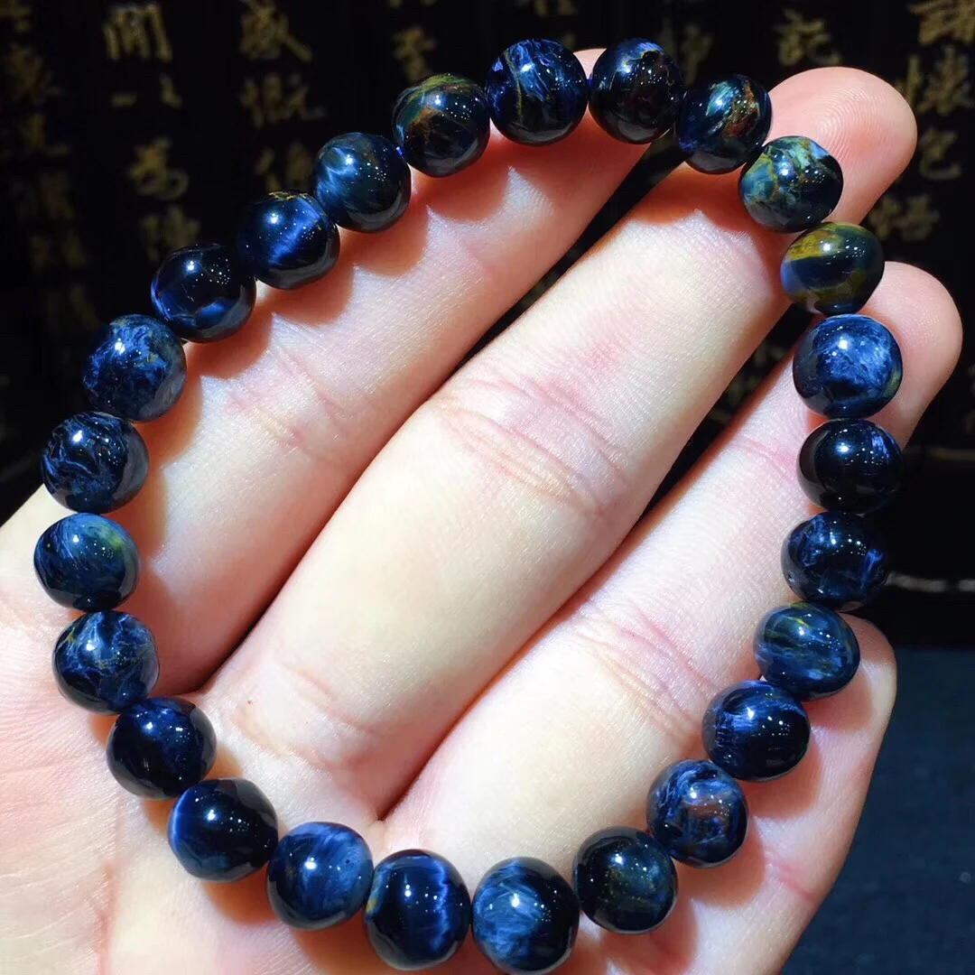 

100% 7.5mm Natural Namibia Pietersite Blue Yellow Beads Gemstone Round Bead Bracelets Man Women Drop Shipping B39320