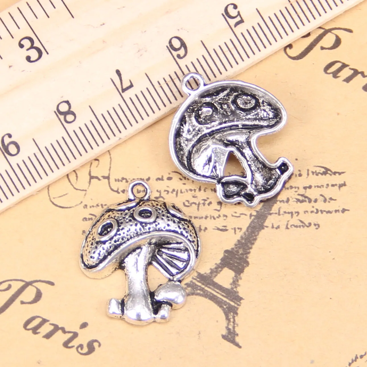 

58pcs Jewelry Charms mushroom 22x18mm Antique Silver Plated Pendants Making DIY Handmade Tibetan Silver Jewelry