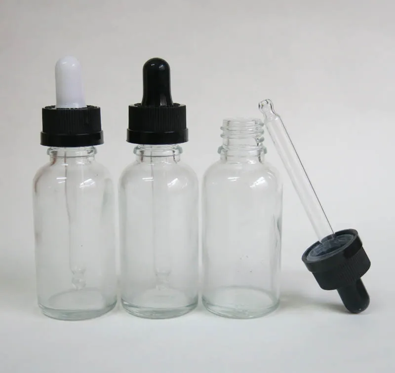 wholesale 100*30ml Glass dropper bottle, 1 ounce clear e liquid glass
