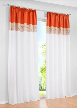 

Bamboo fabric embroidered patchwork curtains for living room,window deco and semi-blackout curtain