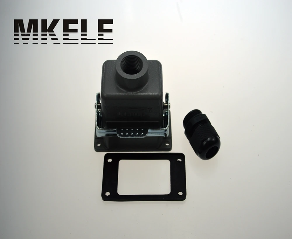 

MK-HE-006-2D European standard side entry 16A 400V/500V industrial harnesses wire Harting heavy duty crimp connectors