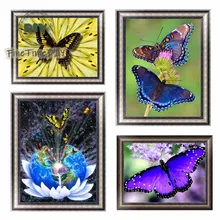 FineTime 5D DIY Diamond Embroidery Butterfly Partial Drill Animals Diamond Painting Cross Stitch Mosaic Paintings dazzle butterfly prints diamond paintings
