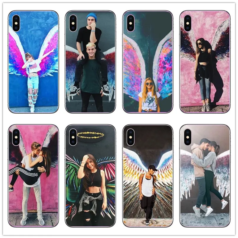 Angel Wings роскошный высококачественный протектор на конце телефона чехол для iPhone 8 7