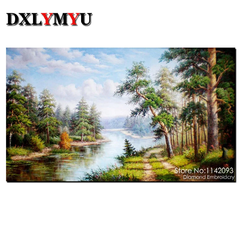 

NEW 3D DIY Diamond Painting Cross Stitch Autumn Landscape Crystal Needlework Diamond Embroidery Mosaic Decorative Painting