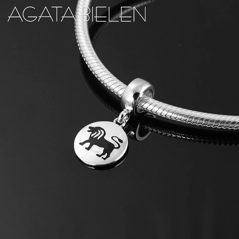 

Real 925 Sterling Silver 12 Constellation Zodiac Leo Pendants Fit Original Pandora Charms Bracelet Necklace Jewelry Making