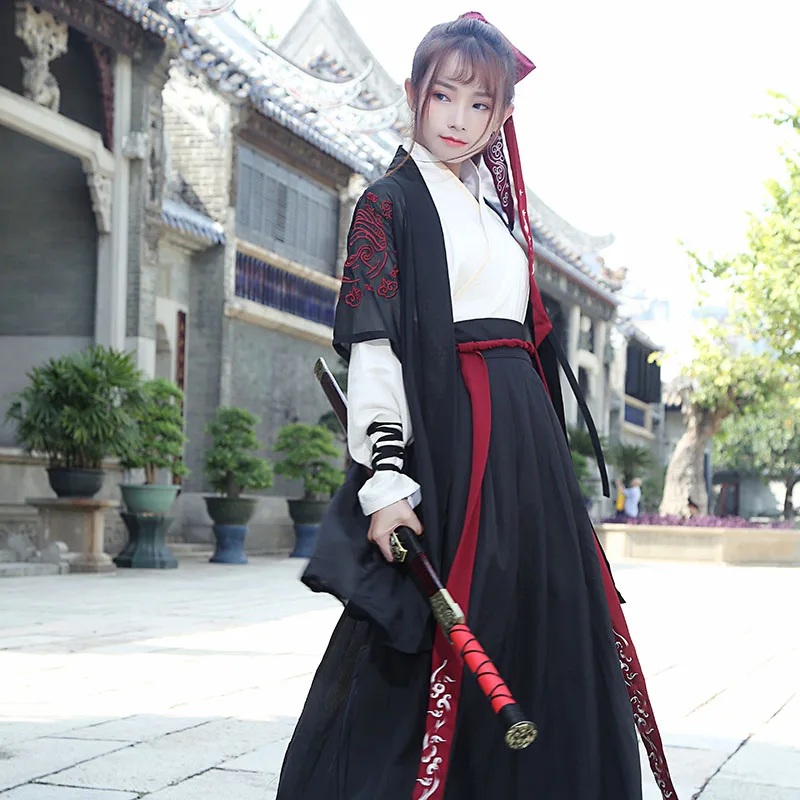 Китайская народная танцевальная одежда Hanfu для женщин Национальный костюм