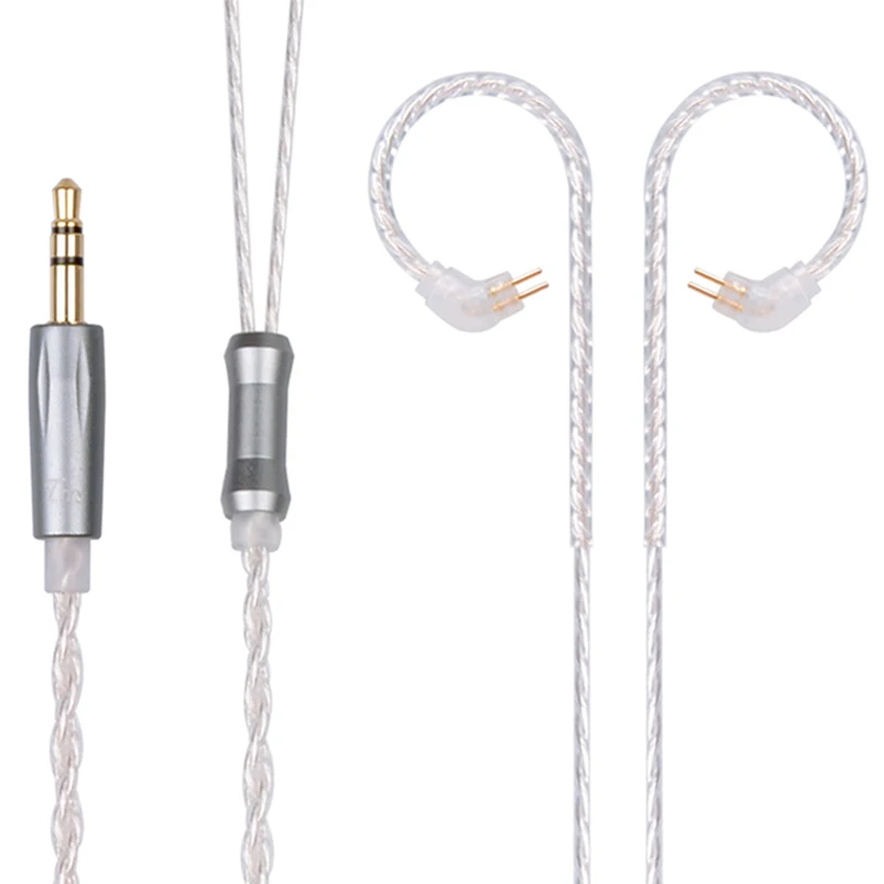 

TRN V10 Replacement Cable 3.5mm/2.5mm 2Pin/MMCX Upgraded Plated Silver Cable For TRN V80/V60/V20 ZS10/ZS6/ES4 SE846 Universal