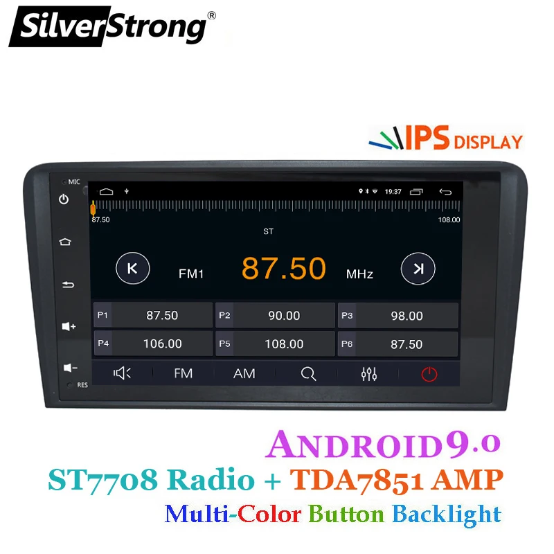 Top SilverStrong IPS Android9.0 2 din car dvd gps navigation for Audi A3 S3 2003-2011 car radio multimedia aoturadio player 2