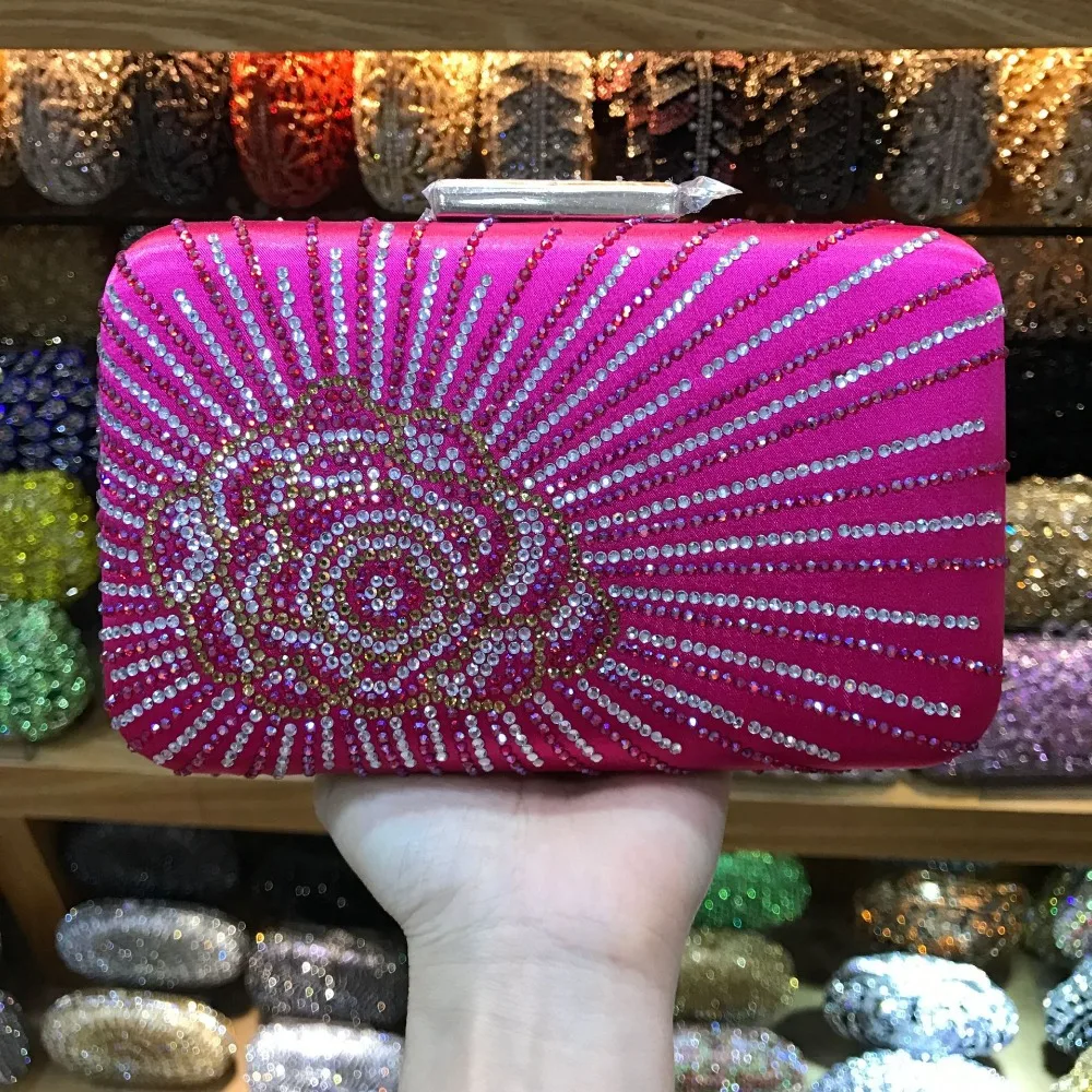 

XIYUAN BRAND gold Crystal Rhinestones Women Evening Clutch Bag Bridal Wedding Clutches Party Dinner Prom Chain Shoulder Handbag