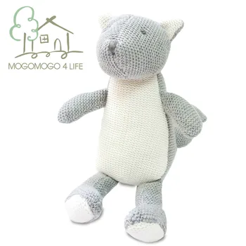 

Luxury Grey Squirrel Baby Knitted Stuffed Animals Ecofriendly Cotton Crochet Animal Plush Soft Toy for Infant
