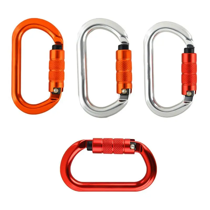 

New Climbing Carabiner O Shape Automatic Lock Outdoor Rock Safety Main Lock Mountaineering Button Quick Hanging Equipment