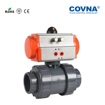 

DN50 2 inch Double Union UPVC Pneumatic Ball Valve True Union Plastic Pneumatic Valve