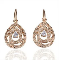 

Fashion Hot Sale New Arrival Water Drop Hollow Rhinestone Nickel Free Earrings E1140