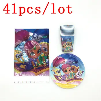 

Shimmer Shine Theme Disposable Cups Plates Boy Girl Birthday Baby Shower Family Party Tablecloth Decoration Set Supply 41Pcs/Lot