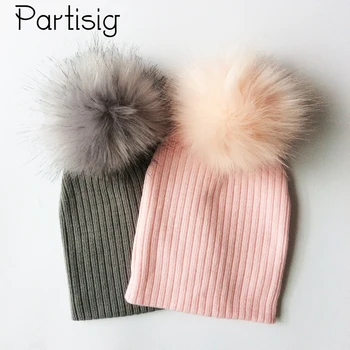 

Baby Caps Faux Fur Pompom Hat Crochet Boy's Winter Hat Toddler Girl Cap Children's Cap Bonnet Baby Hats