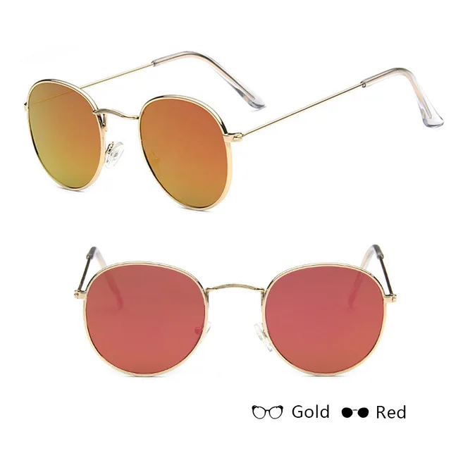 LeonLion, солнцезащитные очки для женщин/мужчин, брендовые дизайнерские очки, женские круглые Роскошные ретро солнцезащитные очки, винтажные зеркальные очки Oculos De Sol Gafas - Цвет линз: gold red