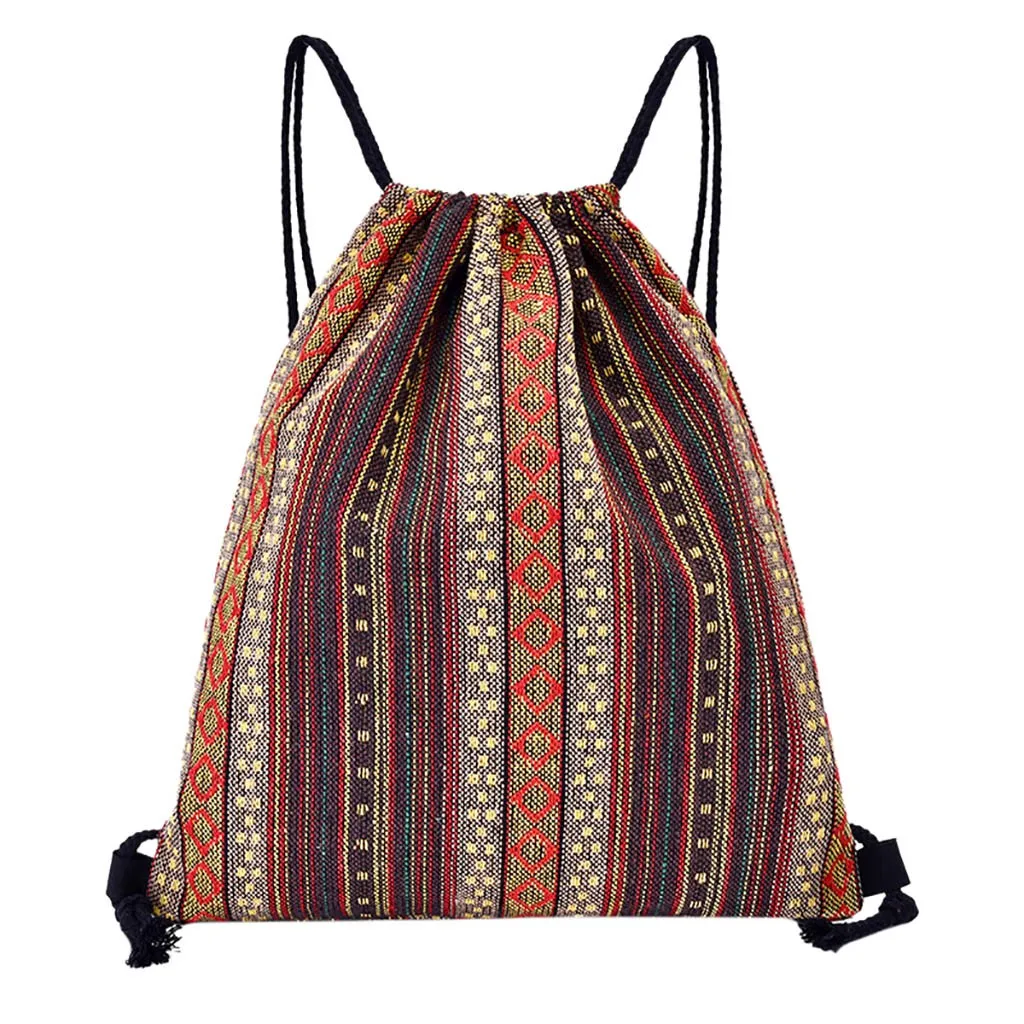 Vintage Travel Backpack Fashion Drawstring printing Backpack Fitness Bag Woman Convenient Sports Bundle Pocket Beach Bag# Vintage Travel Backpack Fashion Drawstring printing Backpack Fitness Bag Woman Convenient Sports Bundle Pocket Beach Bag#