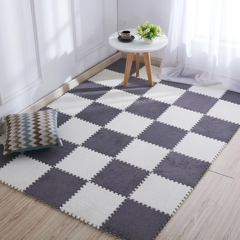 

10pcs 30x30CM Super Soft Long Hair Villi Shaggy Carpet Mat EVA Foam DIY Puzzle Mat Plush Soft Area Rug Children Baby Playmat