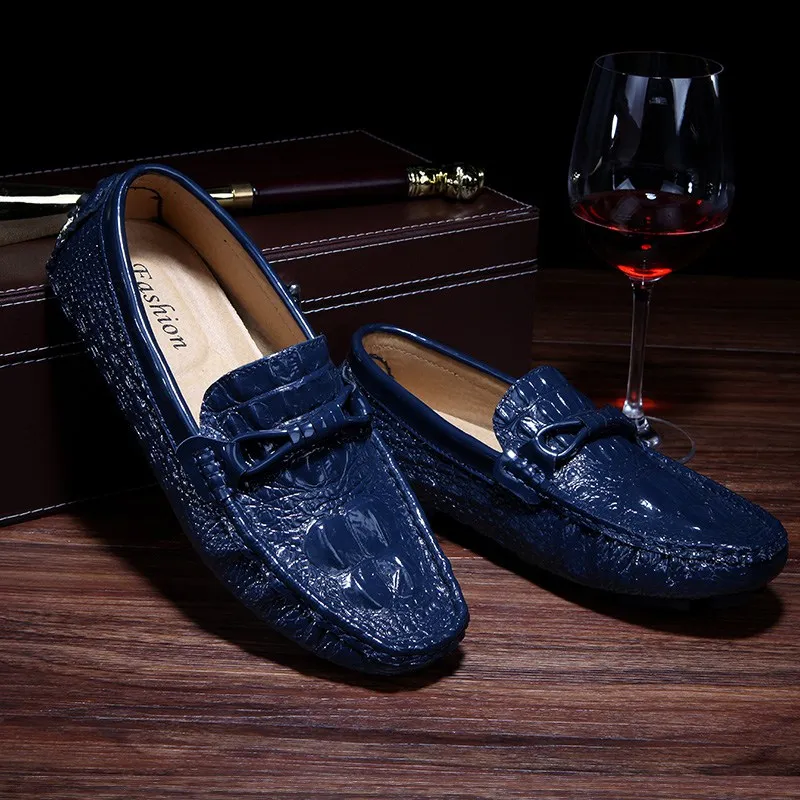 New Shoes Crocodile Pattern Leather Loafers Fashion Luxury Designer Casual for Men Slip on Man Mocassin Mens Flat | Обувь
