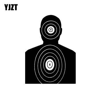 

YJZT 11.1*15CM Interesting Shooting Target Big Graphic Gun Car Sticker Vinyl High Quality Decoration Black/Silver C12-0356