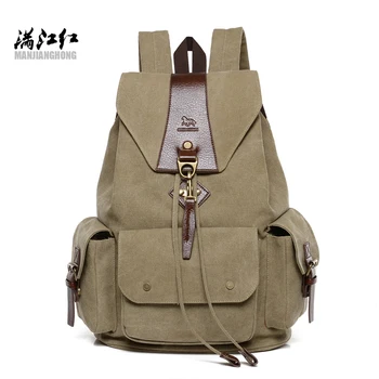 

New Vintage Canvas Backpack Retro Male Students School Bags Fashion Man Double Shoulder Bags Casual Backpack