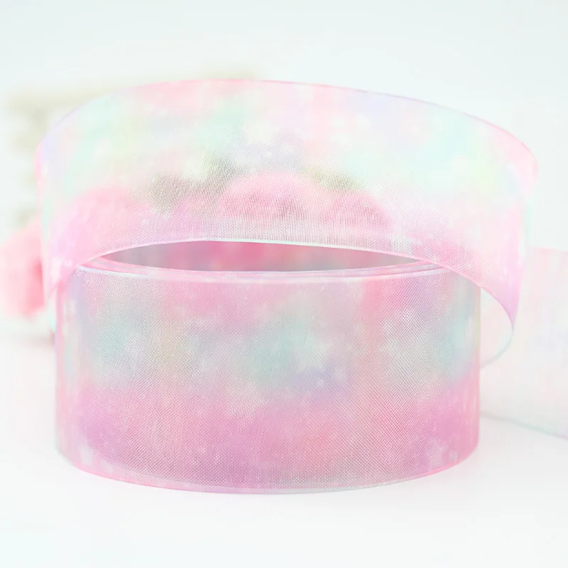 

Wholesale star organza 1-1/2" 38mm organza ribbon wholesale gift wrapping decoration Christmas ribbons 25 yards