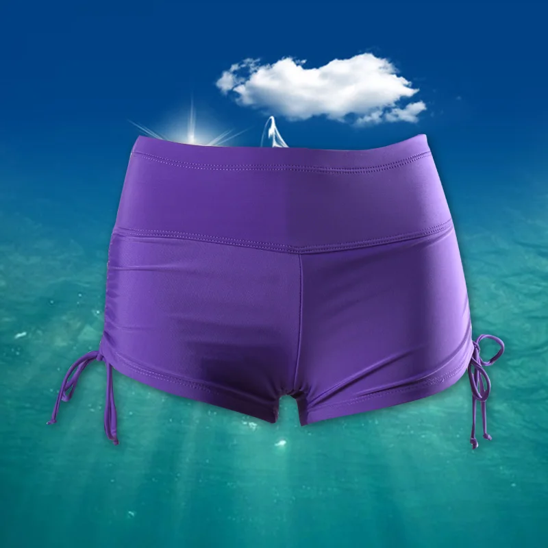 Пляжные шорты женские пляжные шорты для серфинга Летний стиль влагоотводящие быстросохнущие черные шорты для плавания Pantalones Cortos Mujer - Цвет: Фиолетовый