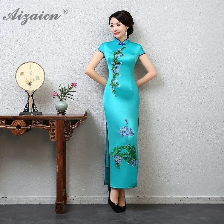 2019 новые белые Cheongsam современные узкие длинные платья плюс размер Qi Pao женское традиционное китайское платье Элегантная Женская Роба в