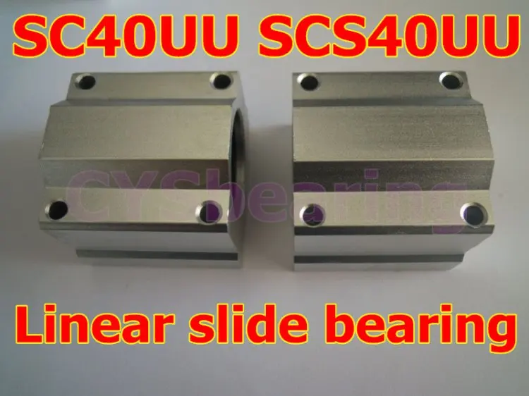 2Pcs LM40UU Linear Ball Bearings - 40mm ID 60mm OD Steel Low Noise High Speed For 3D Printers & CNC