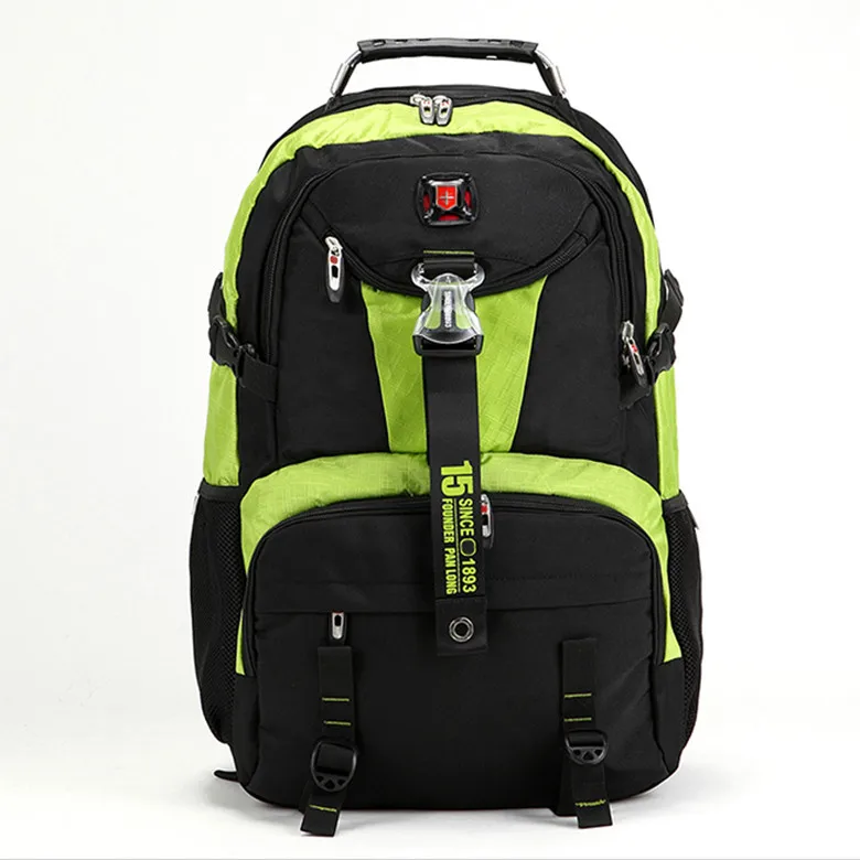 Большой Вместительный Оксфордский рюкзак, Мужская швейцарская Водонепроницаемая дорожная сумка, 18 дюймов, рюкзаки для ноутбука, модные школьные сумки для подростков, рюкзак - Цвет: Green