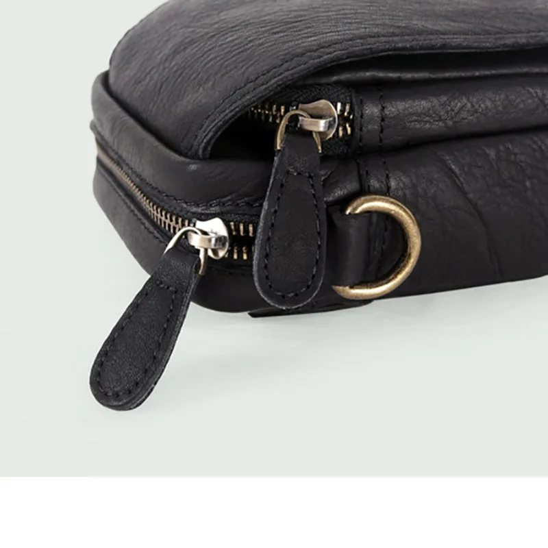 AETOO Men's Outdoor Leisure multifunctional cowhide shoulder crossbody bag wearing belt leather waist bag