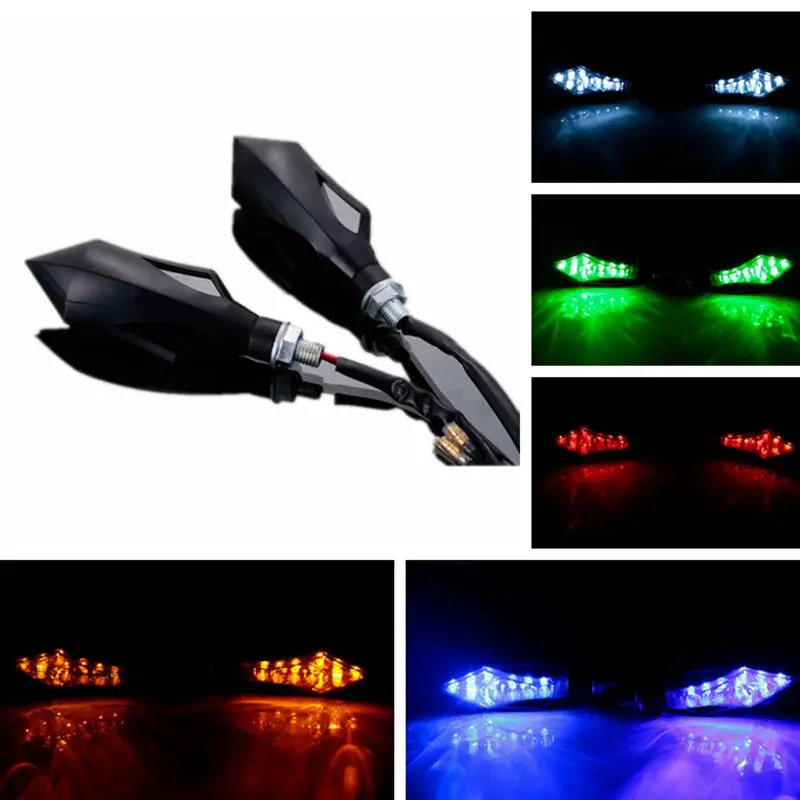 

2pcs 12V Creative Design Sword Shaped Motorcycle 12 LED Turn signals Light Brake and Warning Lights / Light Color/ 5 Color