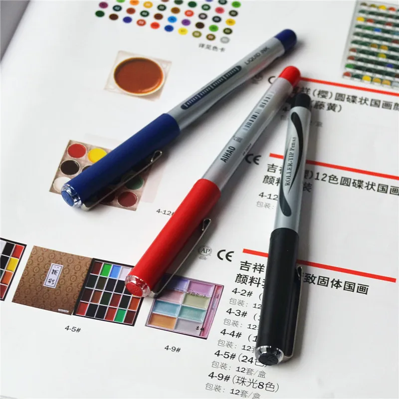 

60 pcs/Lot 3 color roller ball pen for writing 0.5mm ballpoint pens hot sale office gel ink pens Wholesale school supplies CB236