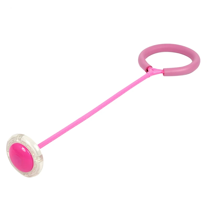 

Outdoor Fun Toys Balls Elastic Led Flash Jumping Foot BALL Jumping Ring Jumping Circle Bouncing Ball Toys For Children, Pink