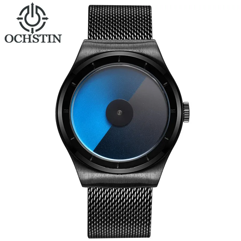 2018 New Creative Rotation Men's Watches Full Stainless Steel Mesh Strap Sports Quartz Wristwatch Men Montre  Relogio masculino