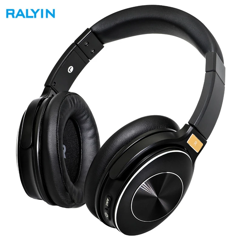 

RALYIN M6 Bluetooth Headphones HiFi Active Noise Reduction 50 Hours Playtime Sports BT 5.0 Headset Head-Mounted with Mic