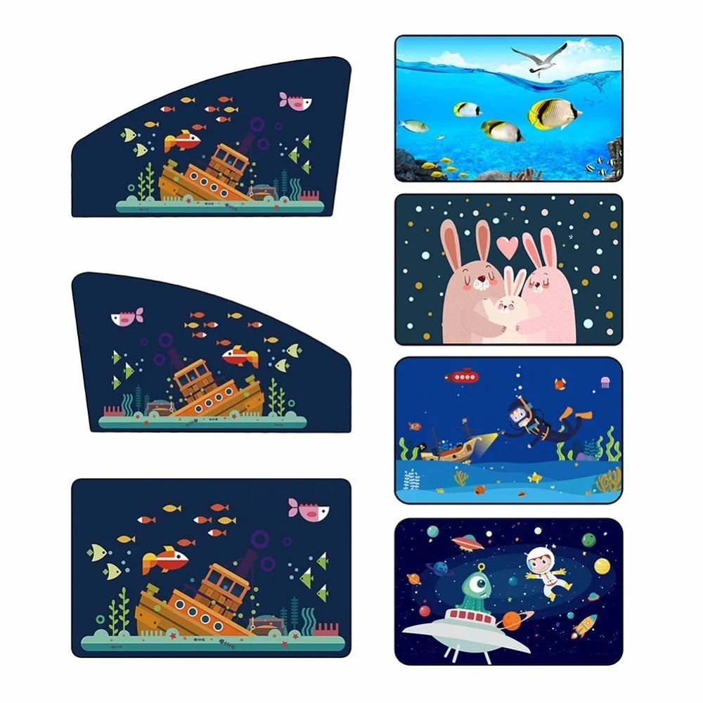 

New 1PC Universal Magnetic Car Sun Shade Cover Curtain Suction Cup Cartoon Proof Side Window Sunshade Cover For Baby Kids