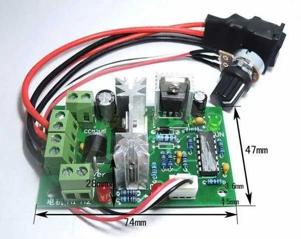 PWM 120 Вт DC мотор Скорость модуль контроллера с переключаемым потенциометр 10В-30В