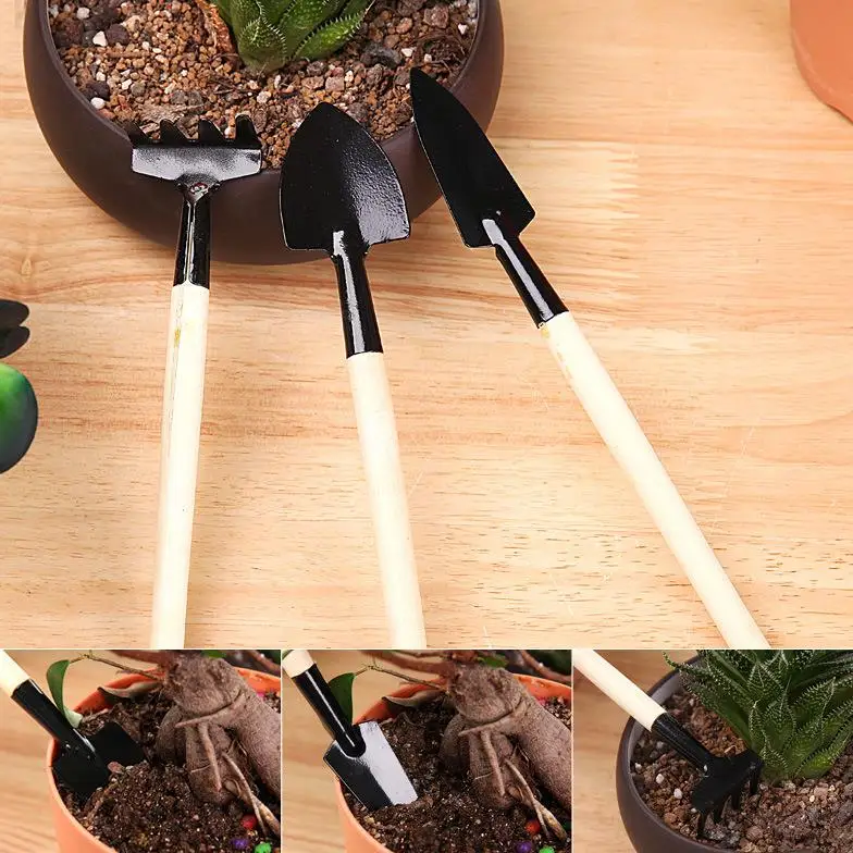 Gardening Tools Three piece Rake Shovel Spade Tool Gardening Tools Three piece Rake Shovel Spade Tool
