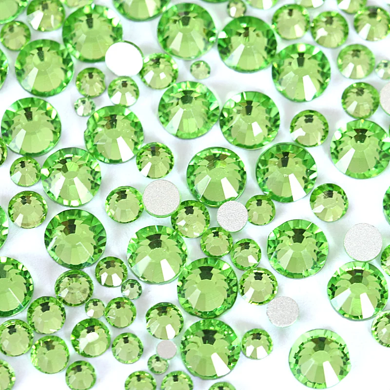 Light Peridot Mix Sizes Non Hotfix Rhinestones Flatback Glass Nail Art Crystals Strass Glue on NailS&ampPhones ss4 to ss30 Y3519 | Дом и сад