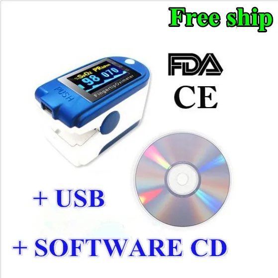 

2 pic CONTEC Pulse Oximeter 24 hours Recorder Spo2+USB+Software,CMS50D+ Blood Oxygen oximetro de dedo portatil