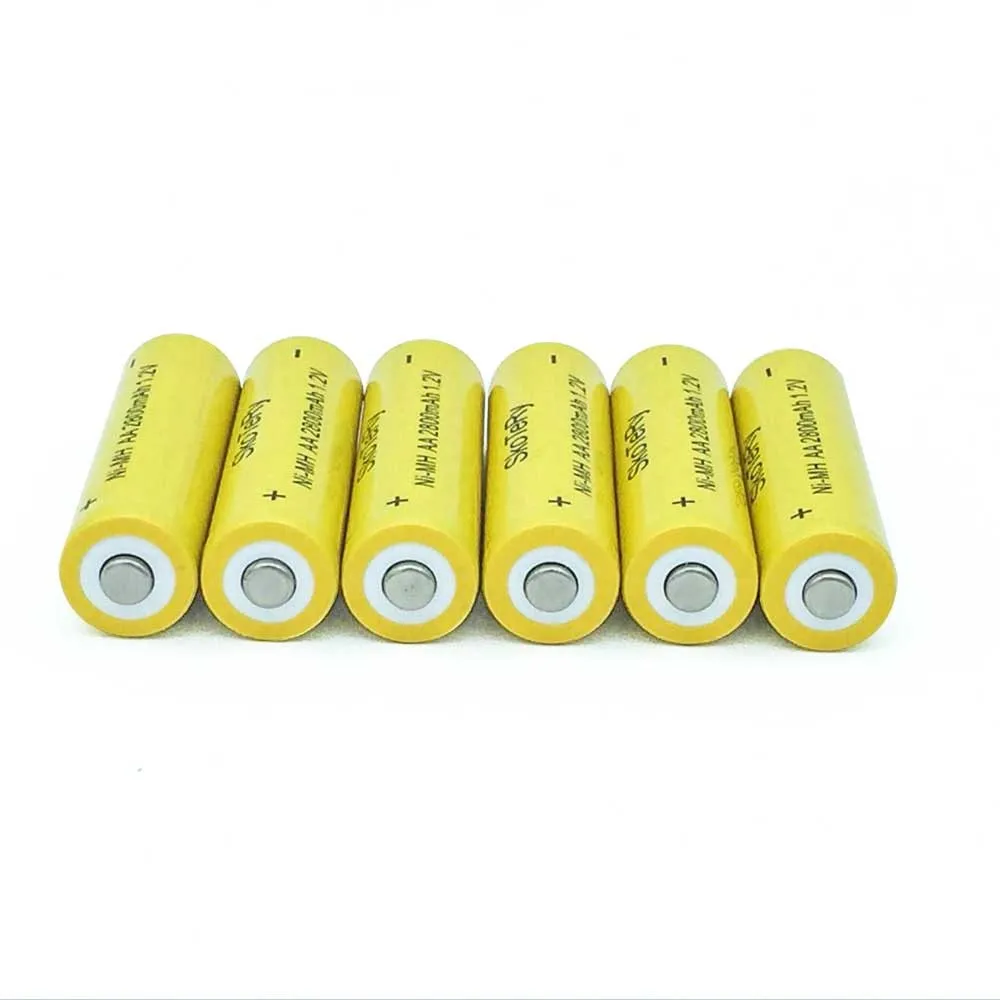 6 шт. AA 2800mAh Ni-MH аккумуляторы+ 4 шт. AAA 1800mAh Аккумуляторы для фонарика/камеры