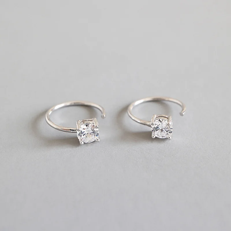 100% Серебро 925 пробы cristal серьги гвоздики для женщин aretes, минималистский мини кубического циркония серьги, ювелирные изделия