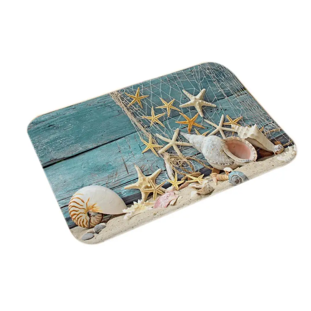 

Underwater World Print Floor Mat Flannel Cushion Home Square Animal 1-11 Non-slip Animal Kitchen Bathroom Mat