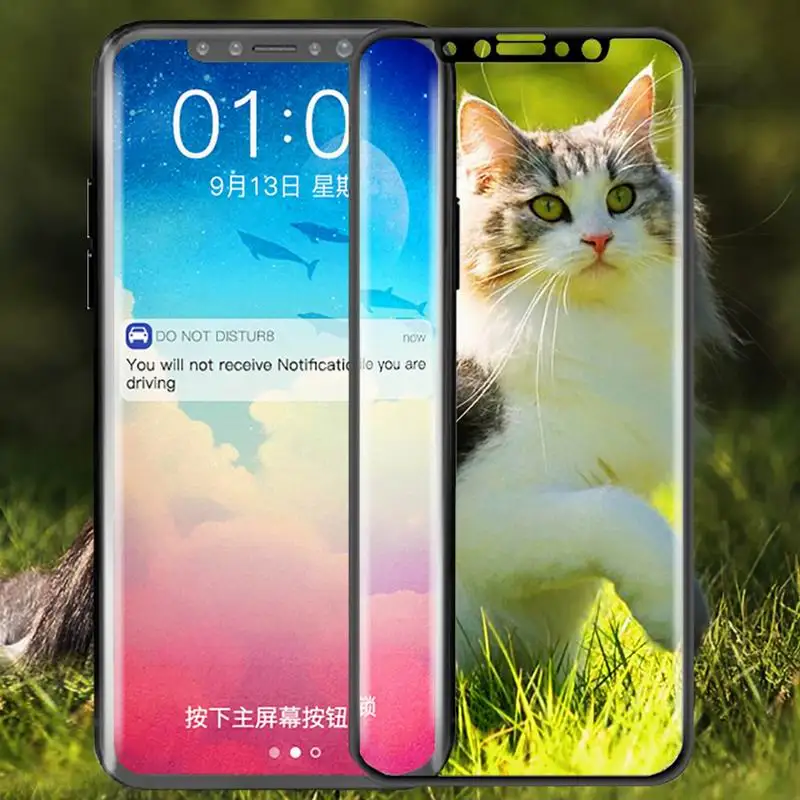 Best Soft Edge Carbon Fiber Full Cover Tempered Glass Film For iPhone X 8 Plus 7 Plus 6 6S Plus Screen Protector Toughened Phone Case