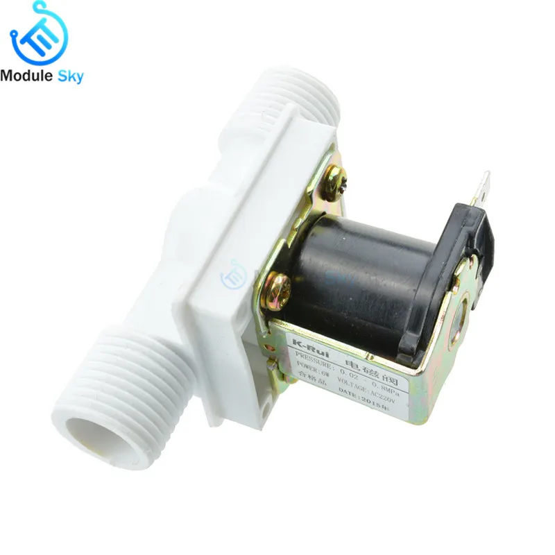 

1/2" Plastic Solenoid Valve AC 220V Magnetic Washing Machine Dispenser Drinking Water Pneumatic Pressure Controller Switch